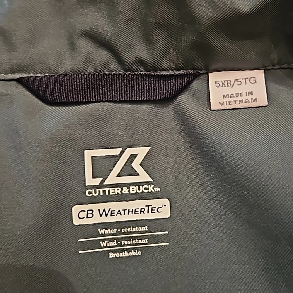 Cutter & Buck Men's CB Wind Rain WeatherTec Beacon Full Zip Jacket sz 5TG Coat - Picture 10 of 12